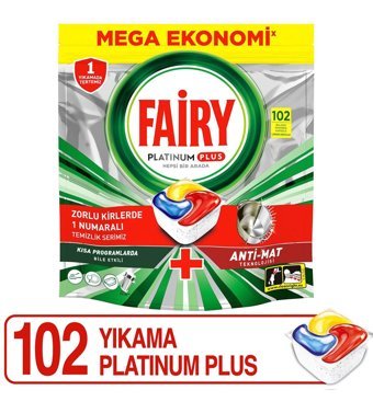 Fairy Platinum Plus Kapsül Bulaşık Makinesi Deterjanı 102 Adet