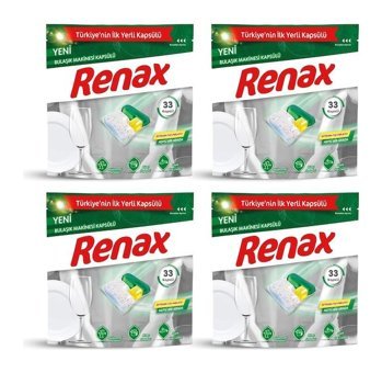 Renax Hepsi Bir Arada Tablet Bulaşık Makinesi Deterjanı 4x33 Adet