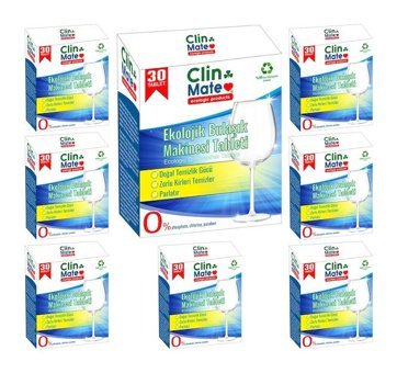 Clinmate Ekolojik Tablet Bulaşık Makinesi Deterjanı 8x30 Adet