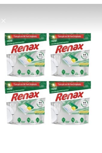 Renax Hepsi Bir Arada Kapsül Bulaşık Makinesi Deterjanı 4x44 Adet