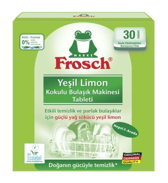 Frosch Hepsi Bir Arada Yeşil Limon Tablet Bulaşık Makinesi Deterjanı 30 Adet