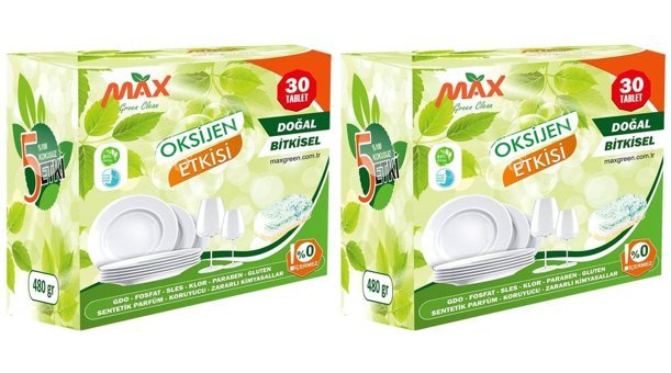 Max Green Bitkisel Tablet Bulaşık Makinesi Deterjanı 2 Adet