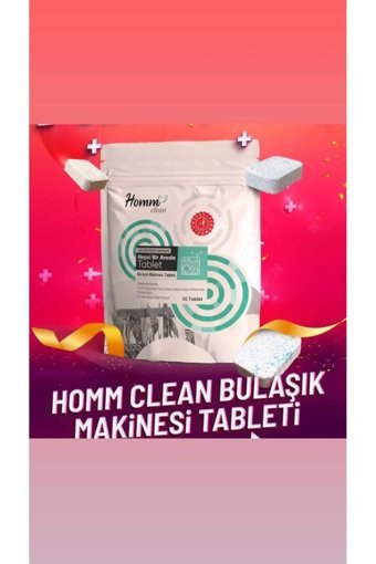 Homm Bitkisel Bitkisel Tablet Bulaşık Makinesi Deterjanı 30 Adet