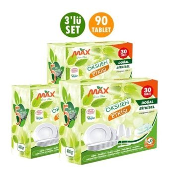 Max Green Bitkisel Tablet Bulaşık Makinesi Deterjanı 3x90 Adet