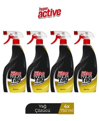Hyper Active Yağ Çözücü Sprey Mutfak Ve Banyo Temizleyici 4x750 ml