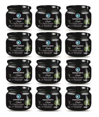 Marmara Birlik Tuzlu Siyah Zeytin Cam 12x340 gr