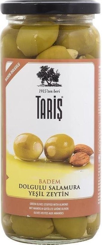 Tariş Badem Dolgulu Salamura Yağlı Yeşil Zeytin Kavanoz 485 gr