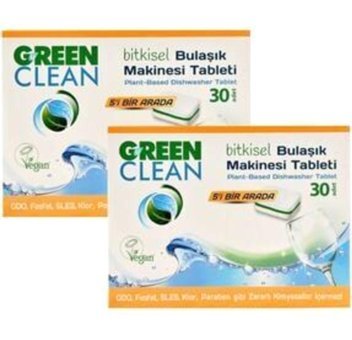 U Green Clean Bitkisel Tablet Bulaşık Makinesi Deterjanı 60 Adet 2x30 Adet