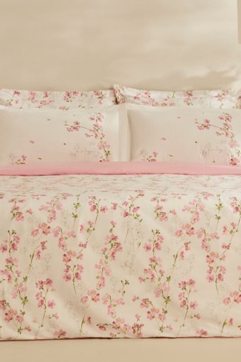 Karaca Home Annita Pamuklu 4 Mevsim 200x220 cm Çarşaflı Desenli Çift Kişilik Nevresim Takımı Pembe
