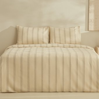 Karaca Home Casil Pamuk-Polyester 4 Mevsim 200x220 cm Çarşaflı Çift Kişilik Nevresim Takımı Bej