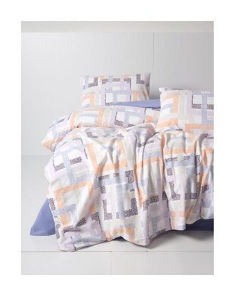 Cotton Box Flanel Pamuklu 4 Mevsim 200x220 cm Çarşaflı Desenli Çift Kişilik Nevresim Takımı Mavi