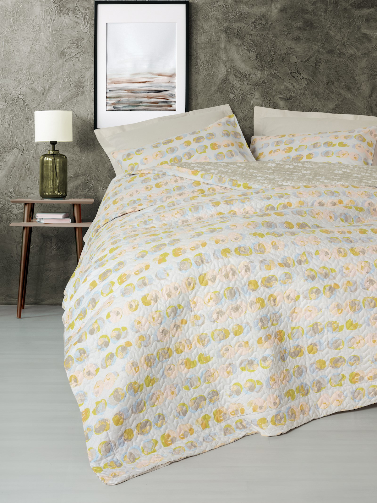 Cotton Box Minimal Pamuklu 4 Mevsim 160x200 cm Çarşaflı Lastikli Desenli Çift Kişilik Nevresim Takımı Bej