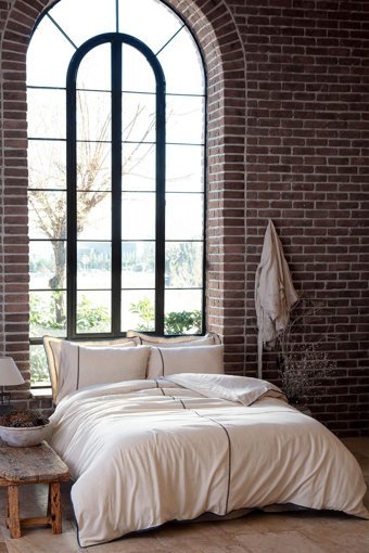 Ecocotton Farya Pamuk Saten 4 Mevsim 200x220 cm Çarşaflı Çift Kişilik Nevresim Takımı Bej