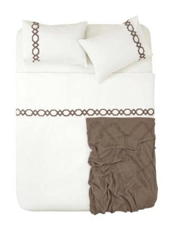 Karaca Home Julia Pamuklu 4 Mevsim 200x220 cm Çarşaflı Desenli Çift Kişilik Nevresim Takımı Vizon