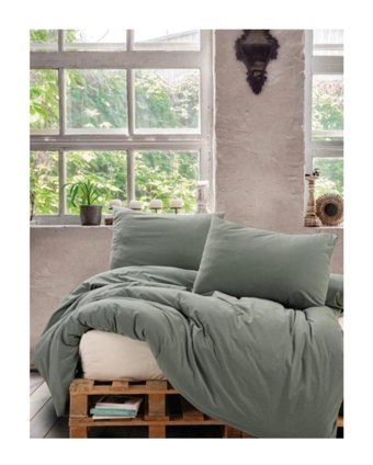 Cotton Box Neat Pamuklu 4 Mevsim 200x220 cm Çarşaflı Çift Kişilik Nevresim Takımı Yeşil