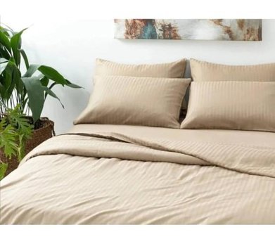 English Home Classy Twill Pamuk-Polyester 4 Mevsim 240x220 cm Çarşaflı Lastikli Çift Kişilik Nevresim Takımı Bej