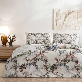 Taç Dalila Ranforce 4 Mevsim 200x220 cm Çarşaflı Çift Kişilik Nevresim Takımı Bej