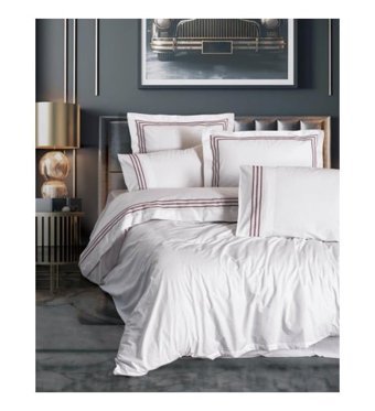 Cotton Box Helya Pamuklu 4 Mevsim 200x220 cm Çarşaflı Çift Kişilik Nevresim Takımı Beyaz