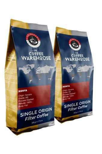 The Coffee Warehouse Sade Aromalı Kenya Öğütülmüş Filtre Kahve 2x500 gr
