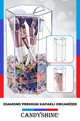 Candyshine Tek Katlı Fırça Organizeri Şeffaf