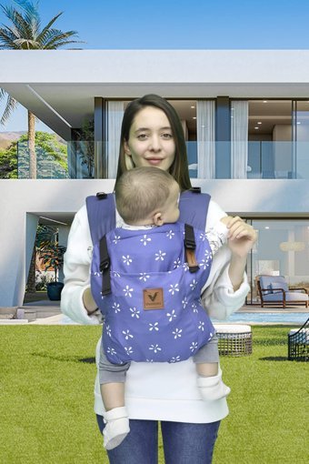 Vivolibaby 20 kg Kapasiteli Oturaklı Her Yöne Yenidoğan Kanguru Mavi