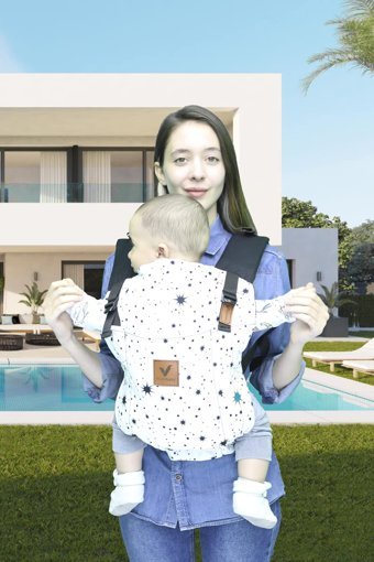 Vivolibaby 20 kg Kapasiteli Oturaklı Her Yöne Yenidoğan Kanguru Beyaz