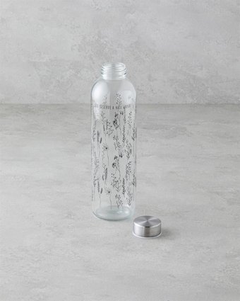 English Home Floral Metal Kapaklı Cam Sürahi 750 ml
