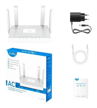 Cudy WR1300E Kablosuz 2.4 Ghz-5 Ghz Wifi 3 Dual Band Access Point Router 4 Antenli 1200 Mbps Menzil Genişletici
