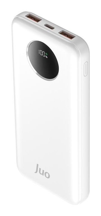 Juo MT03277 10000 mAh Hızlı Şarj Dijital Göstergeli USB Çoklu Bağlantı Powerbank Beyaz