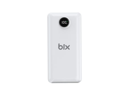 Bix PB201 20000 mAh Hızlı Şarj Dijital Göstergeli Type C Çoklu Bağlantı Powerbank Beyaz