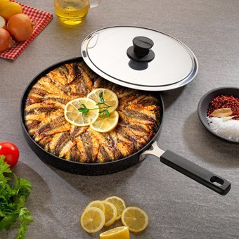 Schafer İndüksiyon Granit 32 cm Izgara Tava