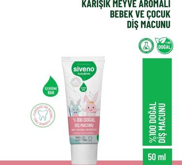 Siveno Meyveli Organik Florürsüz Diş Macunu 50 ml