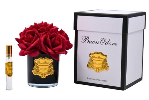 Buon Odore Siyah Cam Gold Kırmızı 6 Gül Oda Kokusu 10 ml