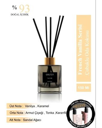 Quiltza French Vanilla Çubuklu Vanilya Oda Kokusu 150 ml