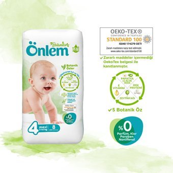 Önlem Botanika 4 Numara Organik Cırtlı Bebek Bezi 8 Adet