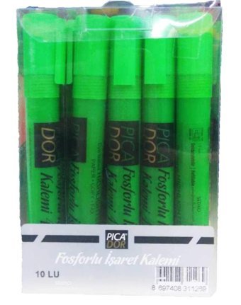 Picador 421 10'lu Neon Yeşil Fosforlu Kalem Seti
