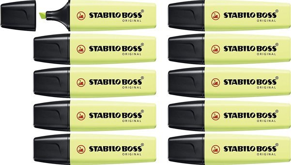 Stabilo Orijinal 10'lu Pastel Açık Sarı Fosforlu Kalem Seti