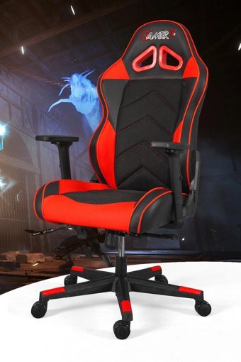 GamerX Oyuncu Koltuğu Ortopedik Ayak Uzatmalı Suni Deri Oyuncu Koltuğu Kırmızı-Siyah