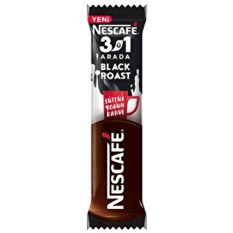 Nescafe 3'ü 1 Arada Black Roast Paket Granül Kahve 15 g