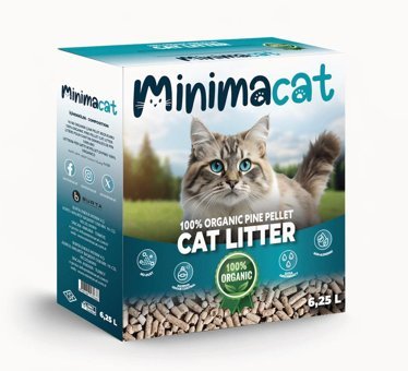 Minimacat Organic Pine Pellet Topaklanan İnce Taneli Çam Pelet Kedi Kumu 6.25 lt