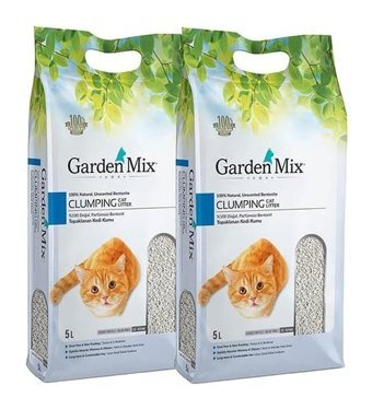 Gardenmix Parfümsüz Topaklanan Kalın Taneli Bentonit Kedi Kumu 2x5 lt