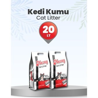 Mezay Sodyum Betonit Topaklanan İnce Taneli Bentonit Kedi Kumu 2x10 lt