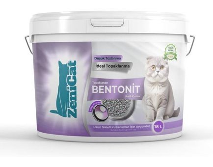 ZeniCat Bebek Pudrası Topaklanan İnce Taneli Bentonit Kedi Kumu 18 lt
