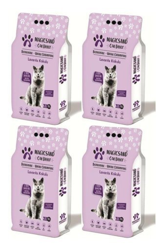 Magicsand Lavanta Kokulu Topaklanan Kalın Taneli Bentonit Kedi Kumu 4x10 lt