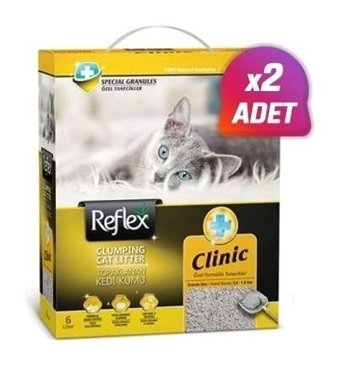 Reflex Clinic Topaklanan Kalın Taneli Bentonit Kedi Kumu 2x6 lt
