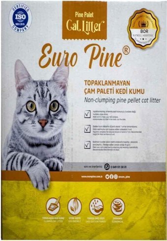 Euro Pine Topaklanan Kalın Taneli Çam Pellet Kedi Kumu 10 lt