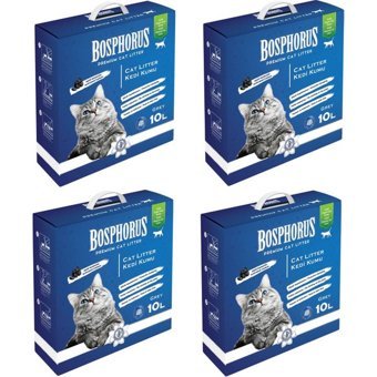 Bosphorus Topaklanan İnce Taneli Aktif Karbonlu Bentonit Kedi Kumu 4x10 lt