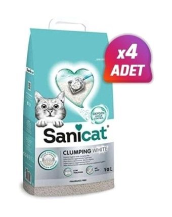 Sanicat Topaklanan İnce Taneli Bentonit Kedi Kumu 4x10 lt