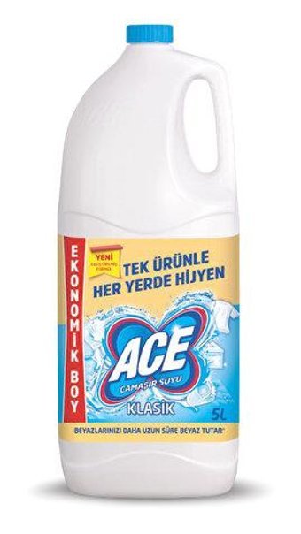 Ace Klasik Banyo - Mutfak İçin Sıvı Çamaşır Suyu 5 lt