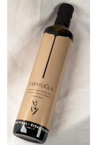 Farmuğla Soğuk Sıkım Organik Polifenolsüz Erken Hasat Cam Sızma Zeytinyağı 500 ml